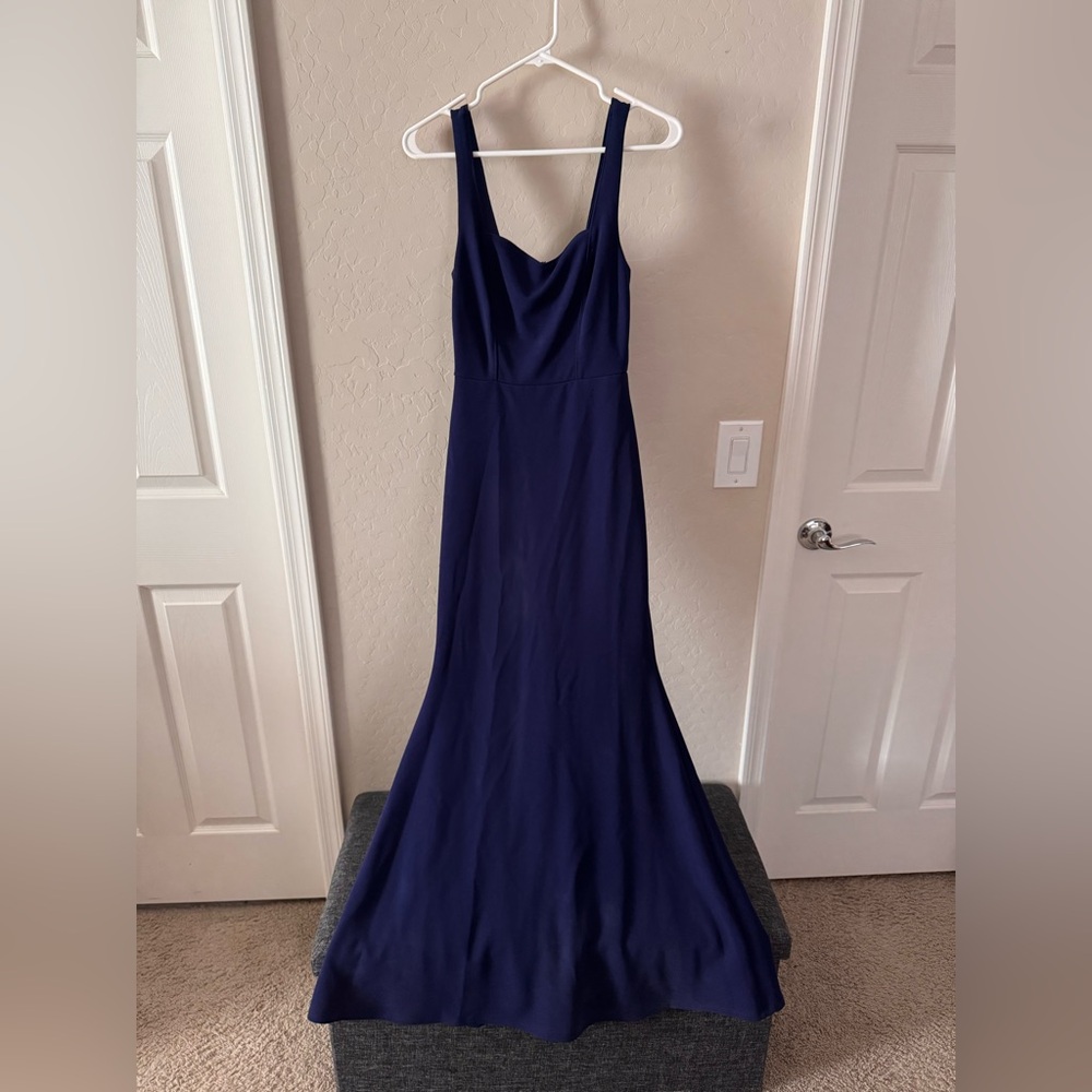 Lulu's Blue Sleeveless Cowl Neck Maxi Dress